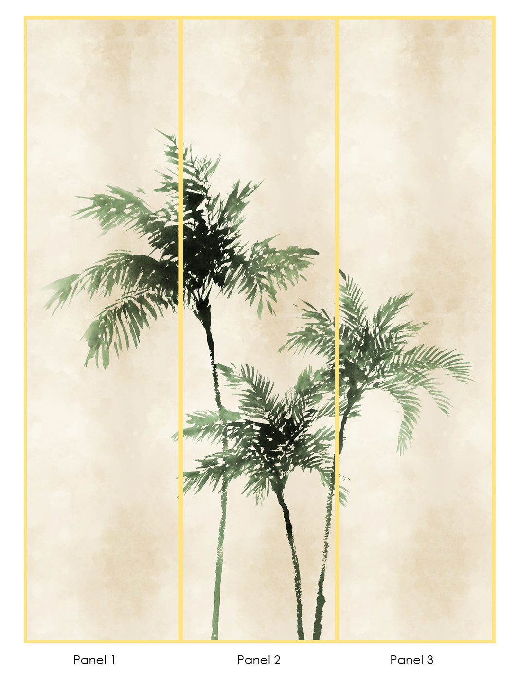 'Ink Palm' Mural Wallpaper by Flint Wood & Hicks - Green