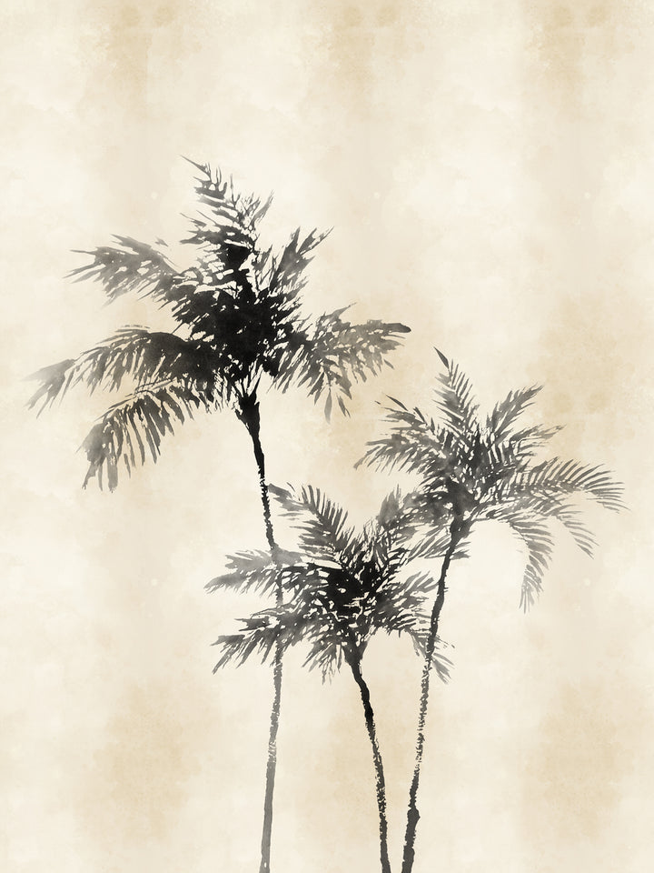 'Ink Palm' Mural Wallpaper by Flint Wood & Hicks - Ink Black