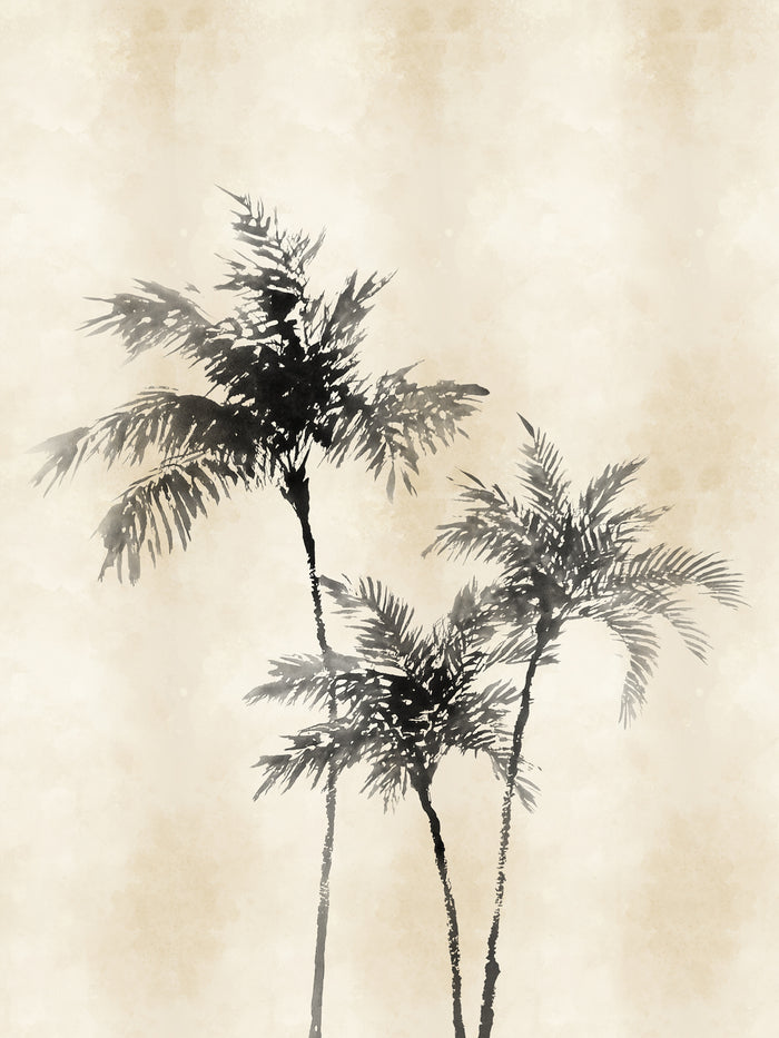 'Ink Palm' Mural Wallpaper by Flint Wood & Hicks - Ink Black