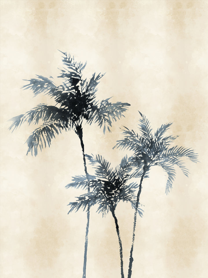 'Ink Palm' Mural Wallpaper by Flint Wood & Hicks - Ink Blue