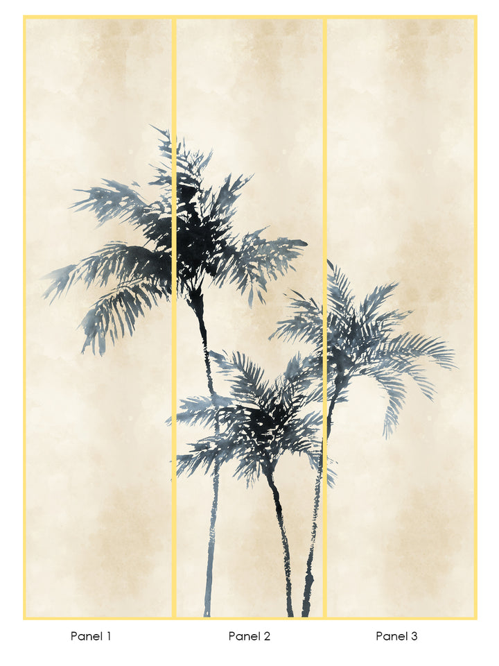 'Ink Palm' Mural Wallpaper by Flint Wood & Hicks - Ink Blue