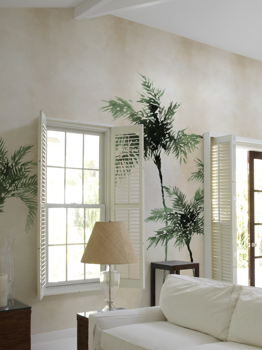 'Ink Palm' Mural Wallpaper by Flint Wood & Hicks - Green