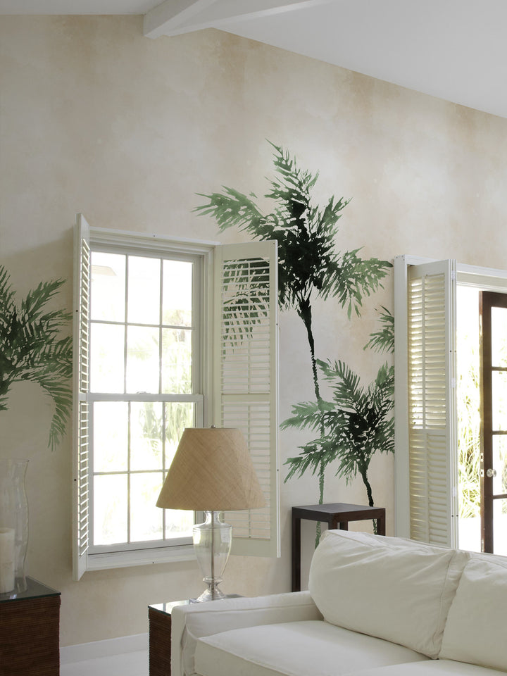 'Ink Palm' Mural Wallpaper by Flint Wood & Hicks - Green