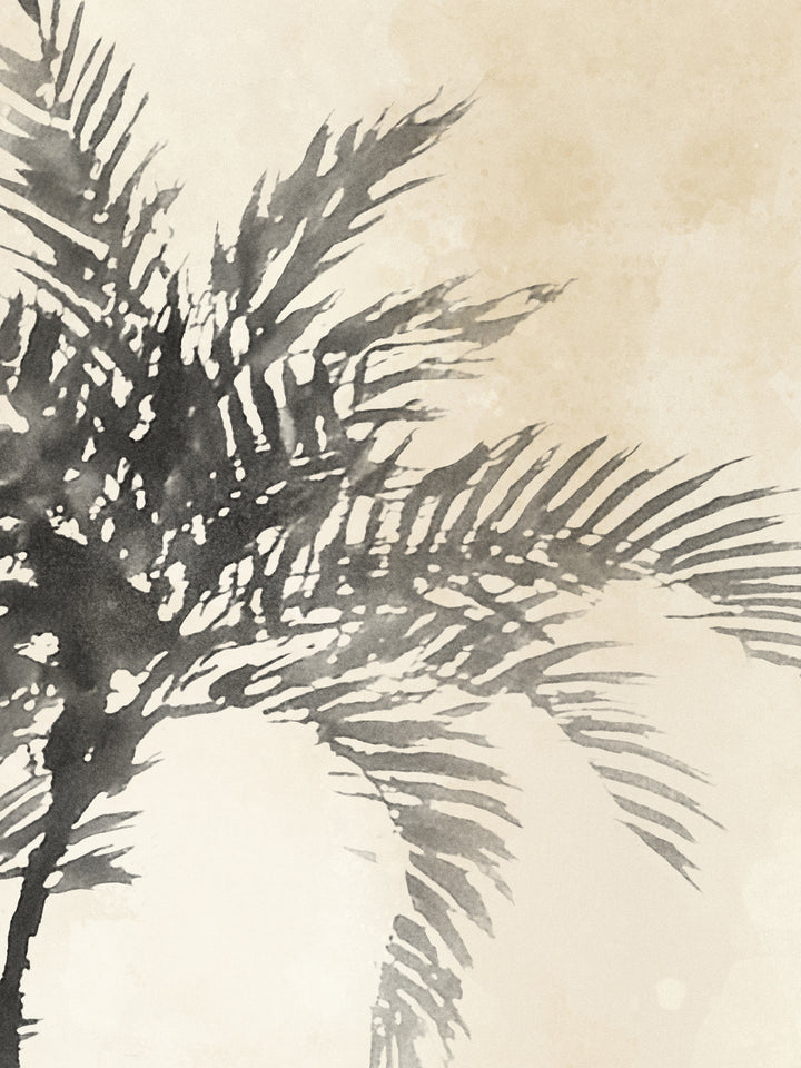 'Ink Palm' Mural Wallpaper by Flint Wood & Hicks - Ink Black