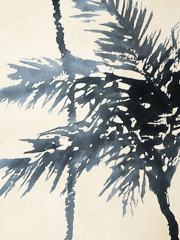 'Ink Palm' Mural Wallpaper by Flint Wood & Hicks - Ink Blue