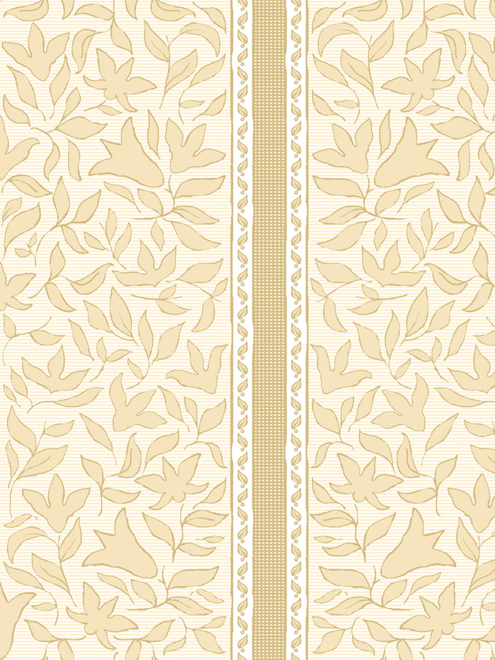 'Jezebel Stripe' Wallpaper by Wallshoppe - Butter - Detail