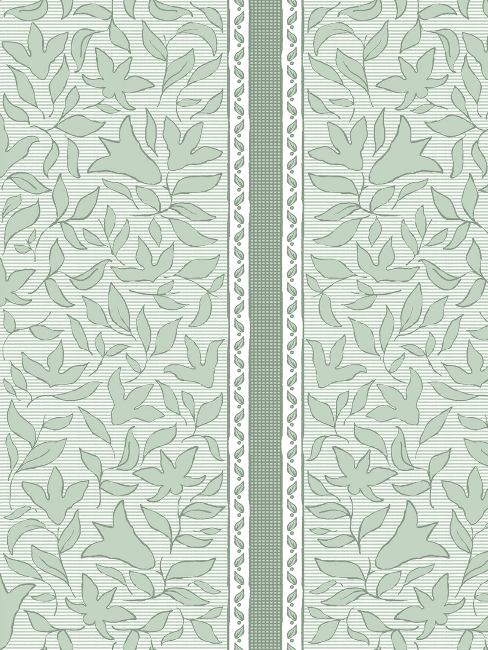 'Jezebel Stripe' Wallpaper by Wallshoppe - Light Sage - Detail
