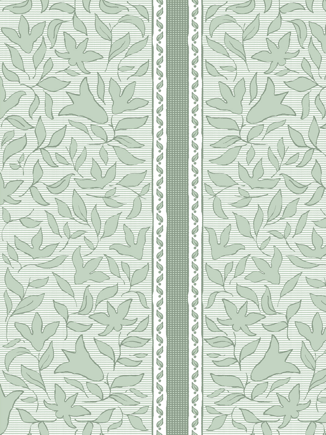 'Jezebel Stripe' Wallpaper by Wallshoppe - Light Sage - Detail