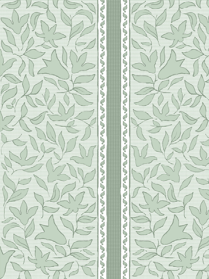 'Jezebel Stripe' Wallpaper by Wallshoppe - Light Sage - Detail