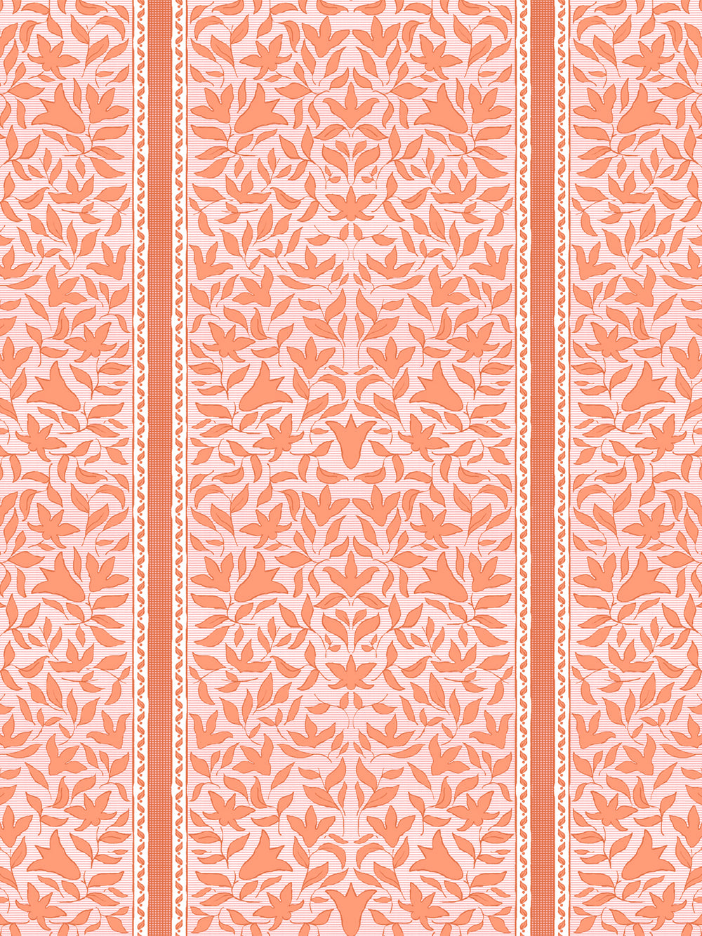 'Jezebel Stripe' Wallpaper by Wallshoppe - Papaya Pink - Design