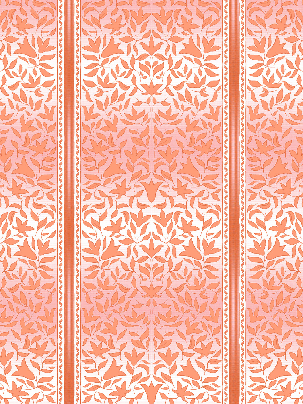 'Jezebel Stripe' Wallpaper by Wallshoppe - Papaya Pink - Design