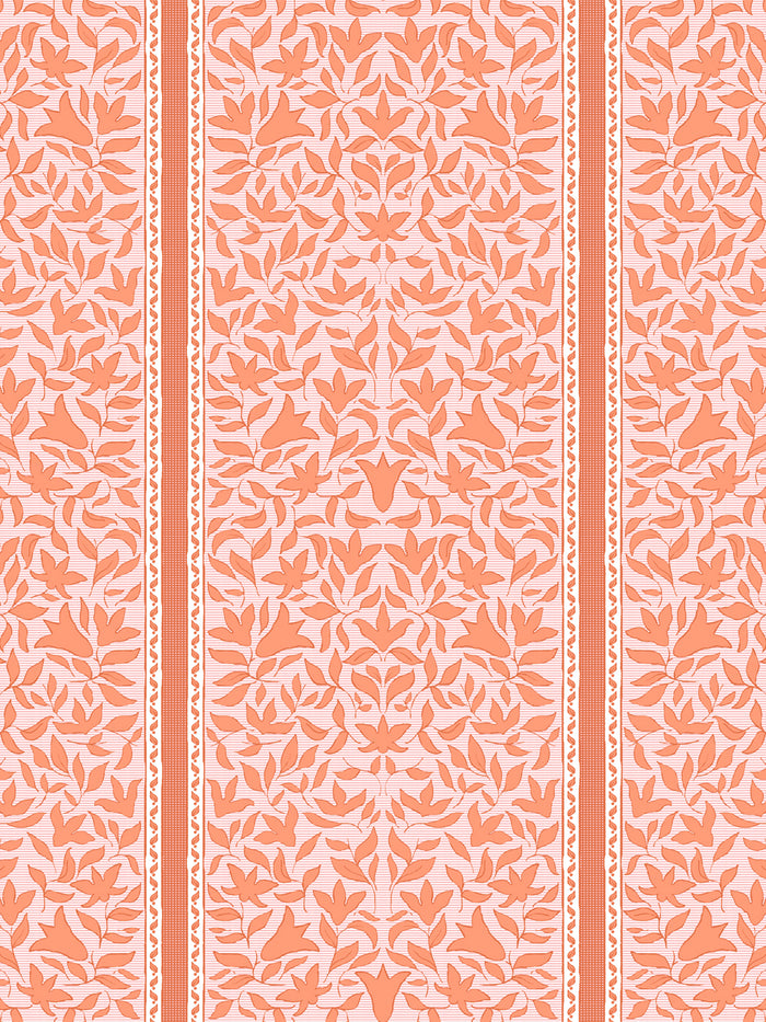 'Jezebel Stripe' Wallpaper by Wallshoppe - Papaya Pink