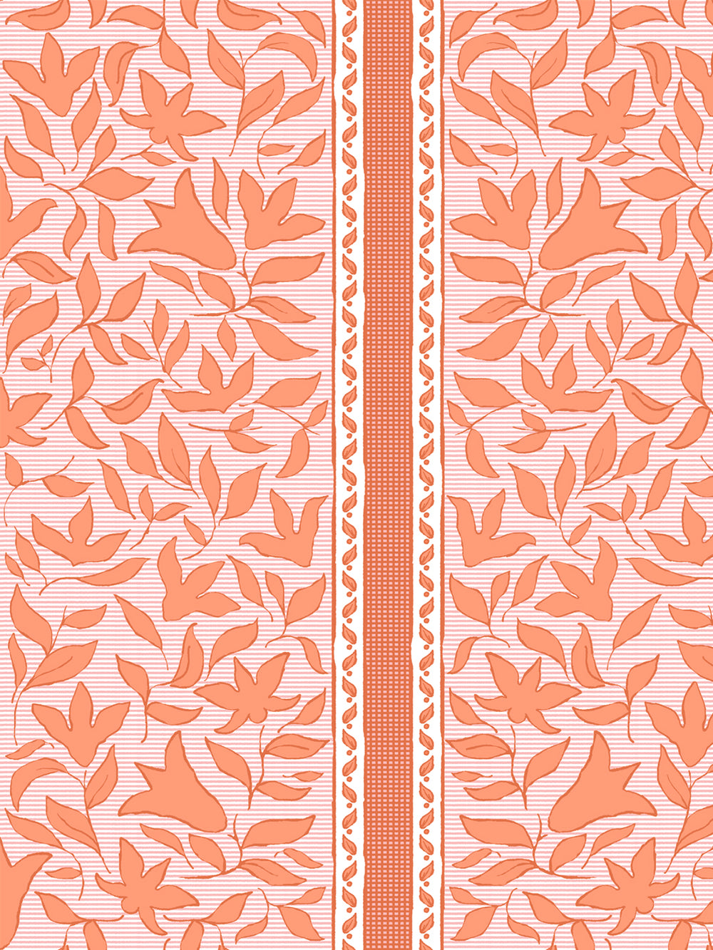 'Jezebel Stripe' Wallpaper by Wallshoppe - Papaya Pink - Detail