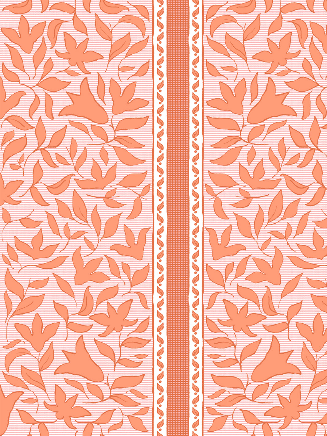 'Jezebel Stripe' Wallpaper by Wallshoppe - Papaya Pink - Detail