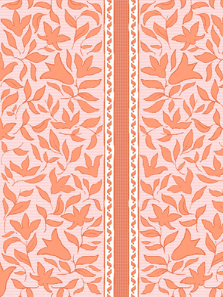 'Jezebel Stripe' Wallpaper by Wallshoppe - Papaya Pink - Detail