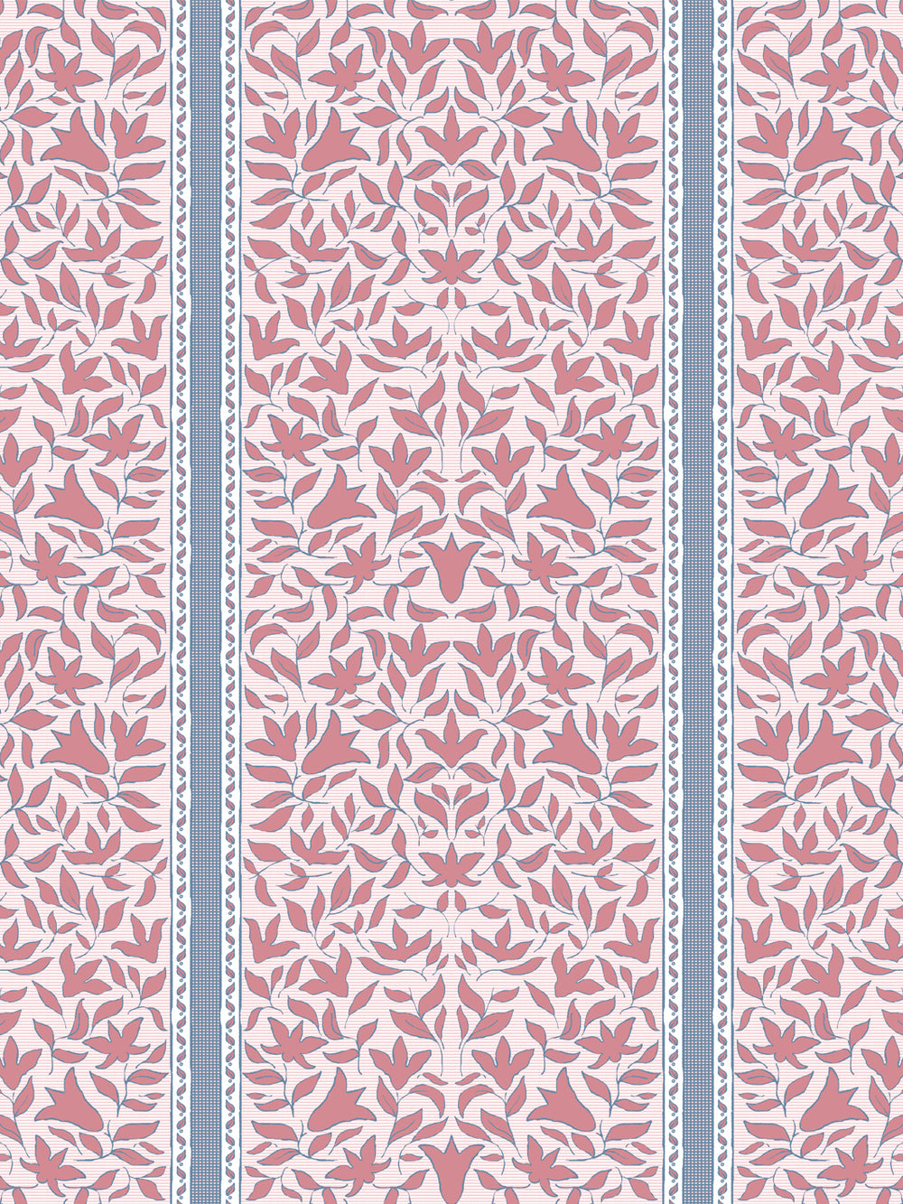 'Jezebel Stripe' Wallpaper by Wallshoppe - Rosewood Blue - Design