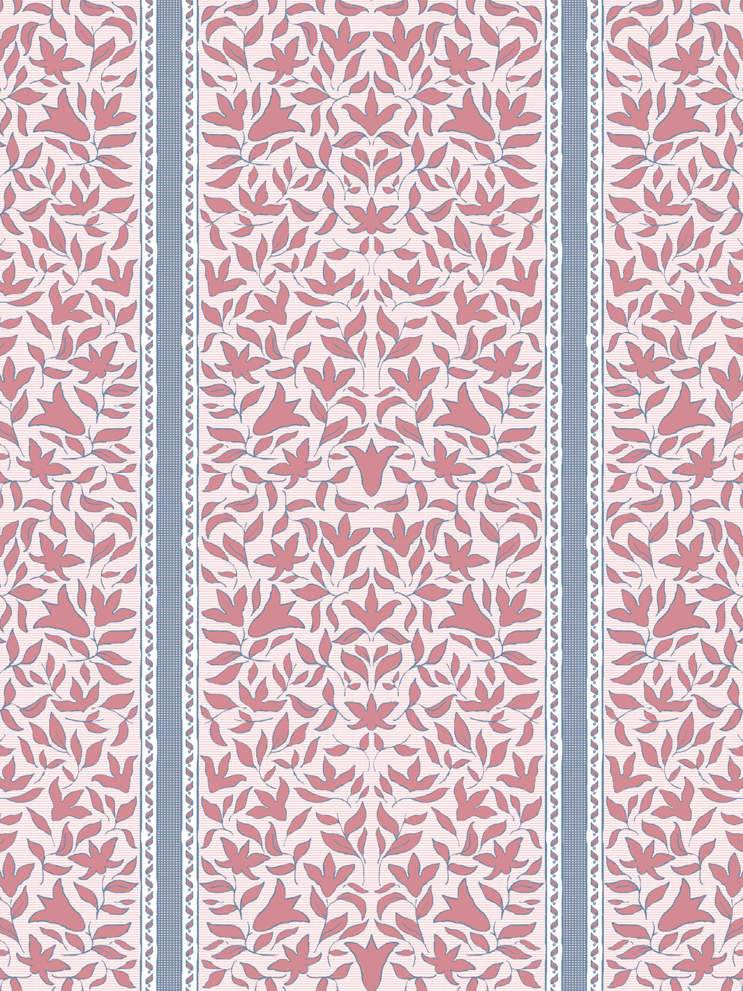 'Jezebel Stripe' Wallpaper by Wallshoppe - Rosewood Blue - Design