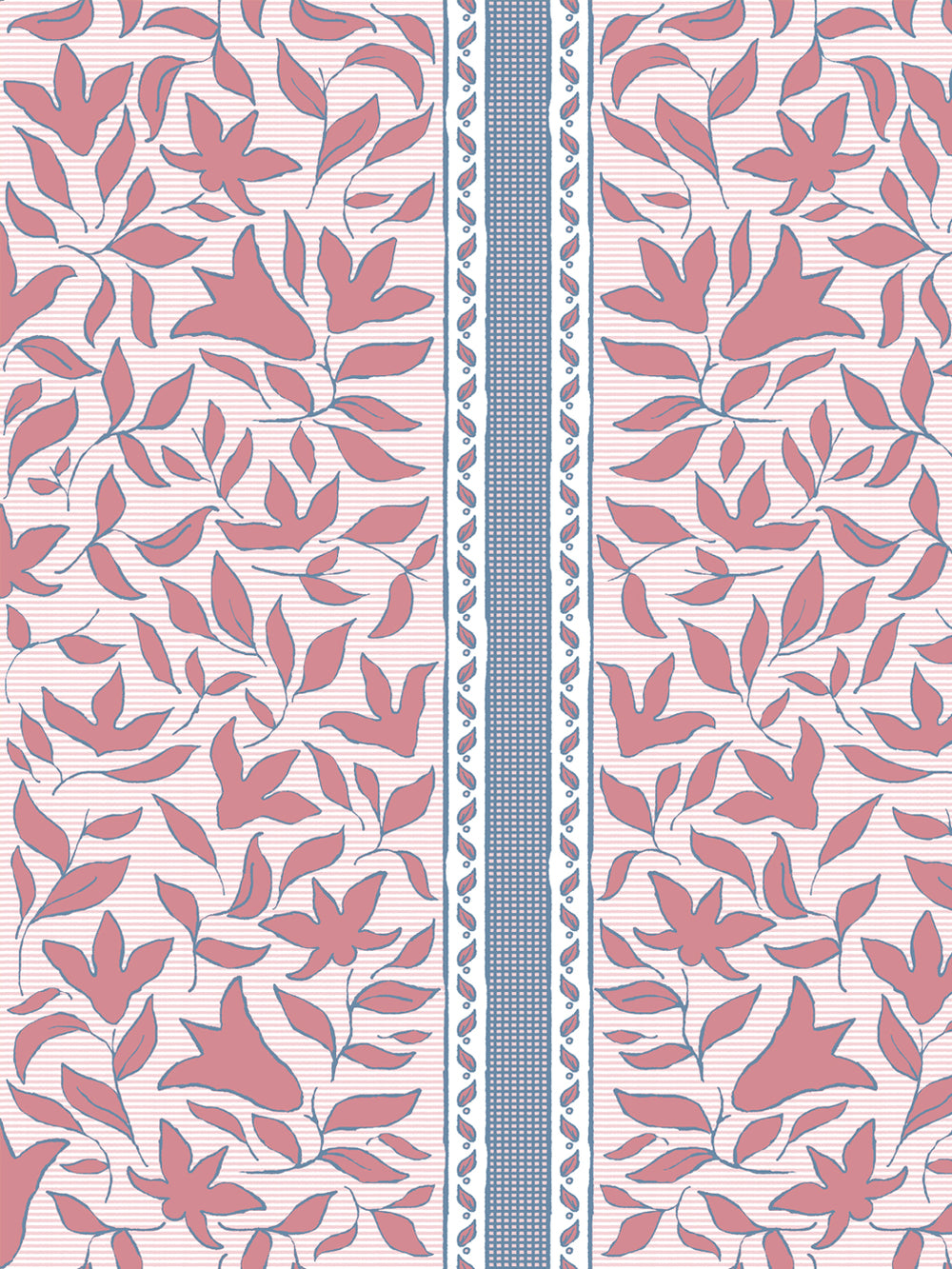 'Jezebel Stripe' Wallpaper by Wallshoppe - Rosewood Blue - Detail