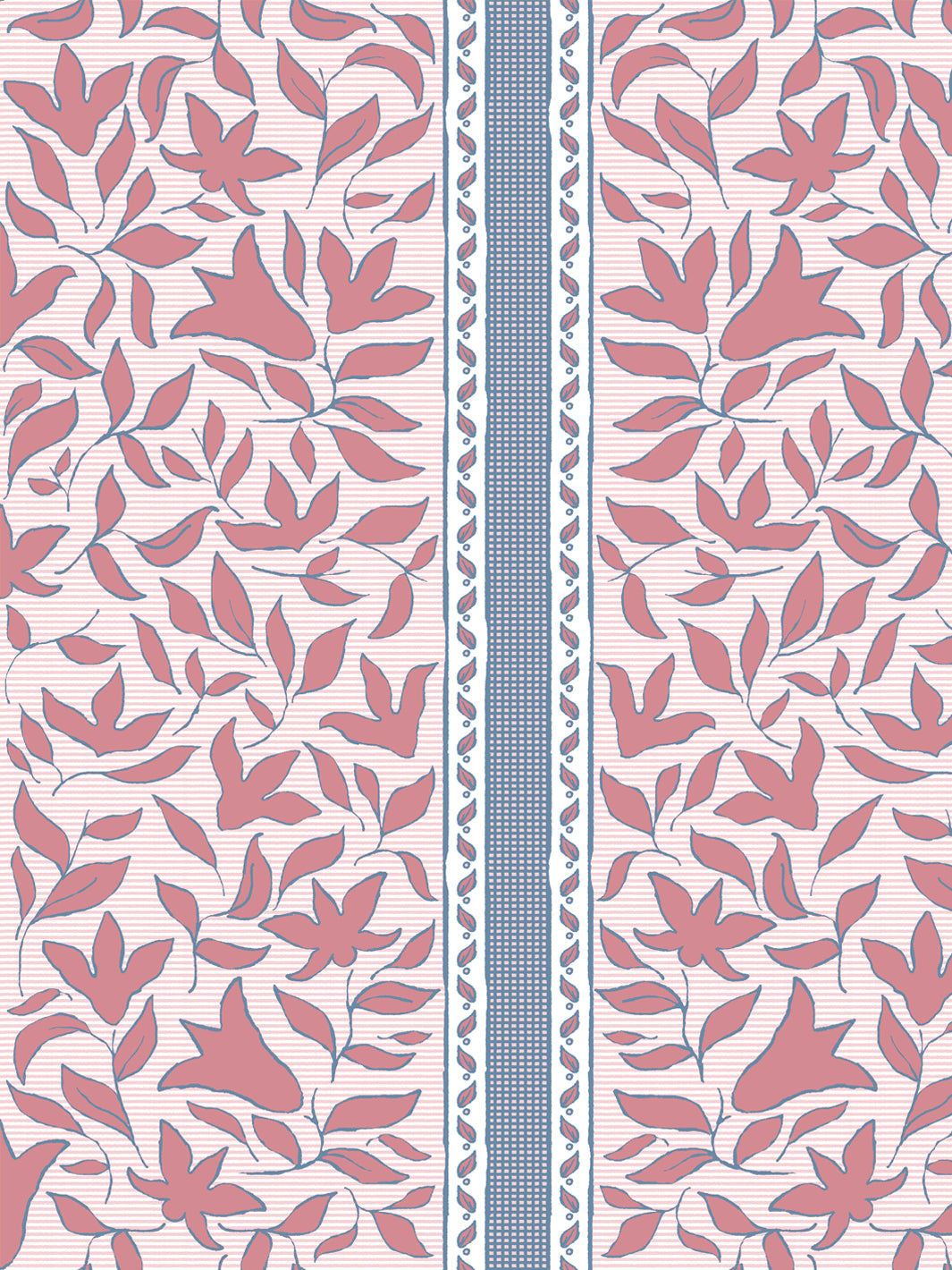 'Jezebel Stripe' Wallpaper by Wallshoppe - Rosewood Blue - Detail