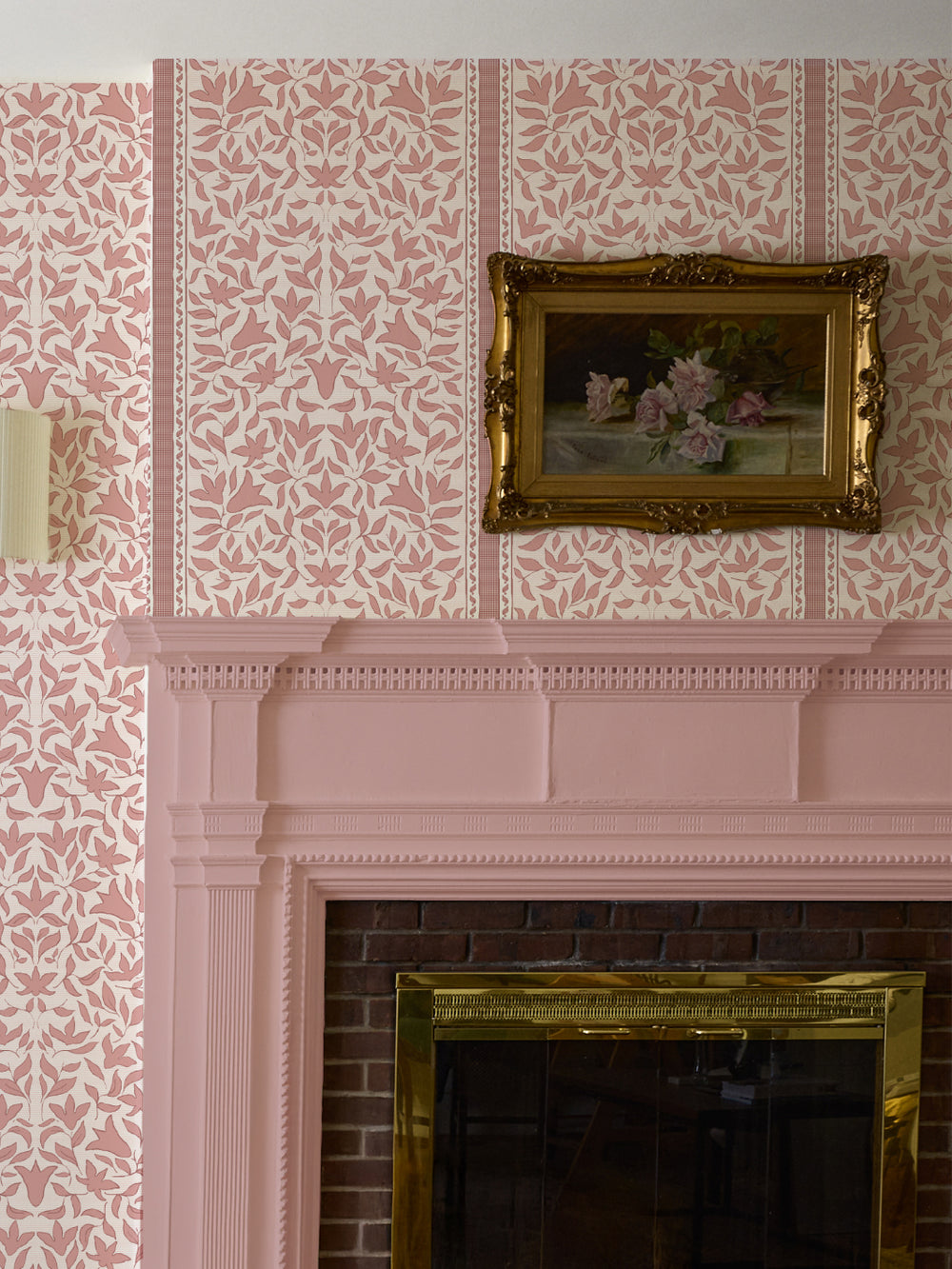 'Jezebel Stripe' Wallpaper by Wallshoppe - Sun Kissed Rosewood - Room Shot