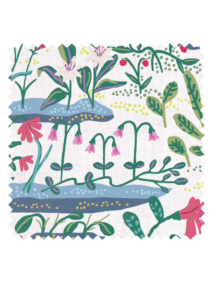 'Josefin' Linen Fabric by Sarah Jessica Parker - Geranium Blue