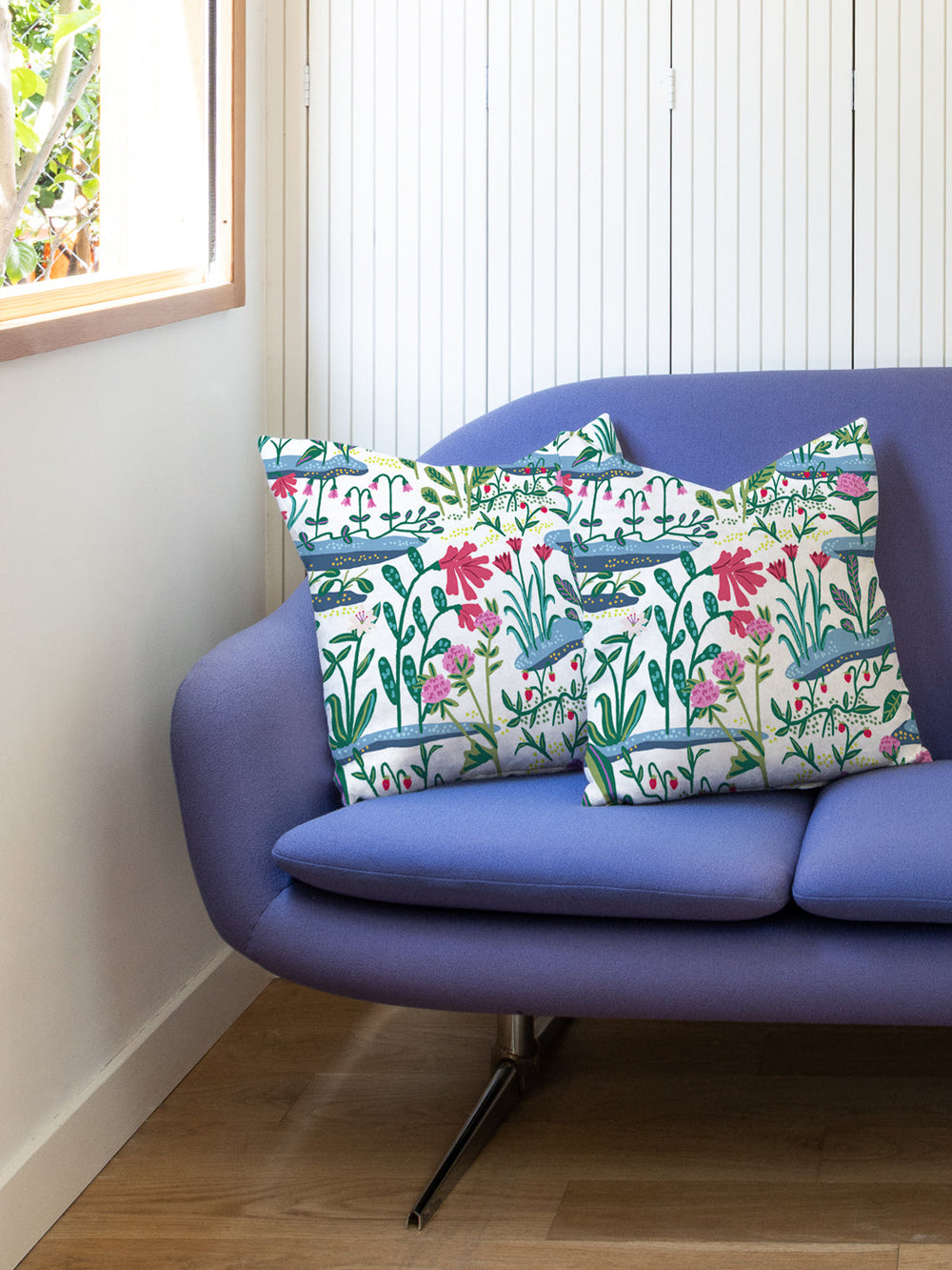 josefin linen fabric by sjp geranium blue