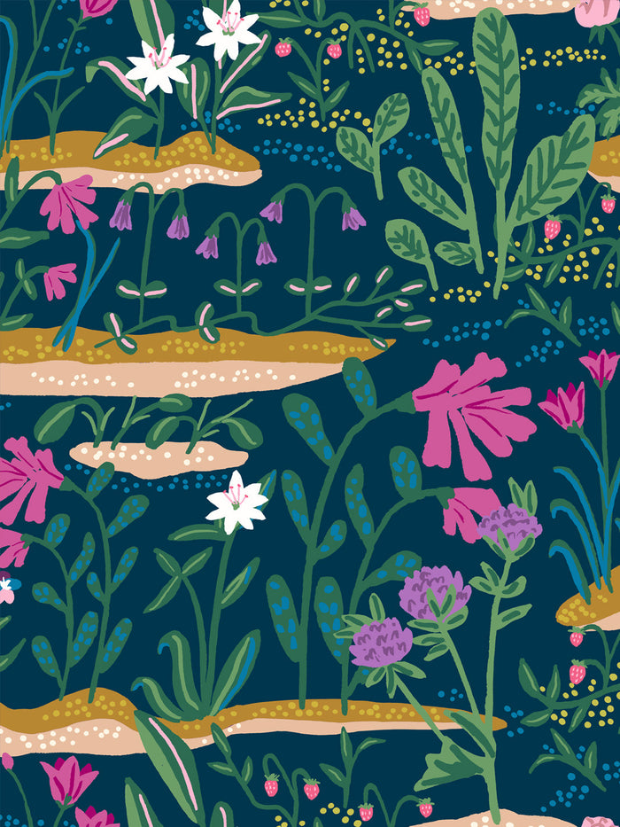 'Josefin' Wallpaper by Sarah Jessica Parker - Deep Navy