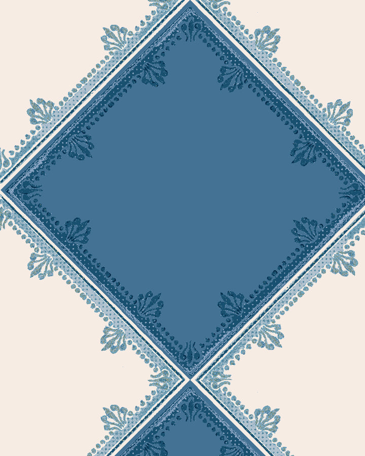 'L'Argyle' Wallpaper by Clare V. - Cade Blue Parchment