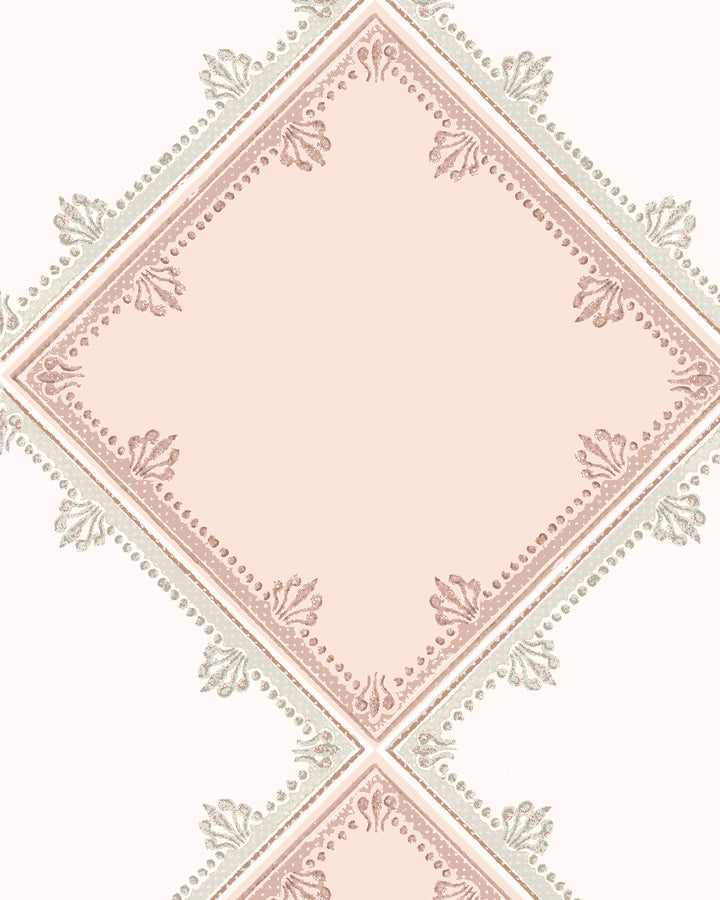 'L'Argyle' Wallpaper by Clare V. - Petal Cream