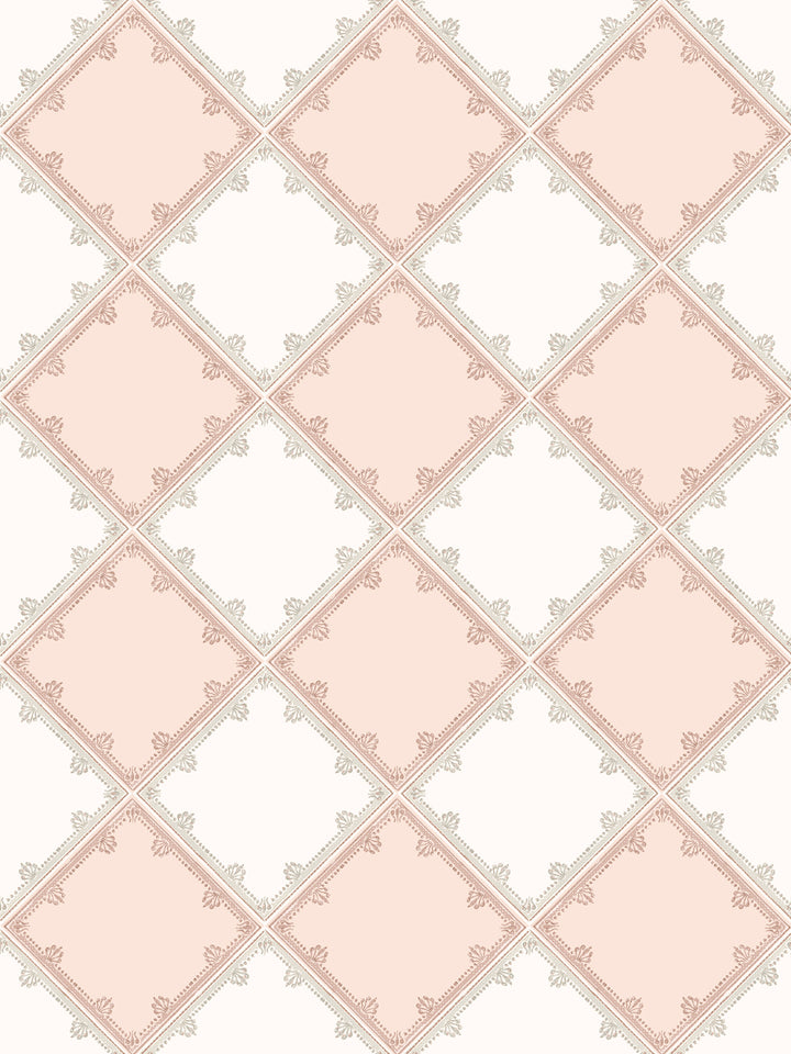 'L'Argyle' Wallpaper by Clare V. - Petal Cream
