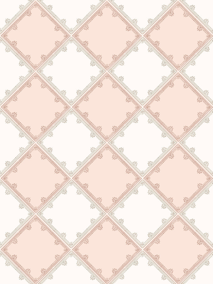 'L'Argyle' Wallpaper by Clare V. - Petal Cream