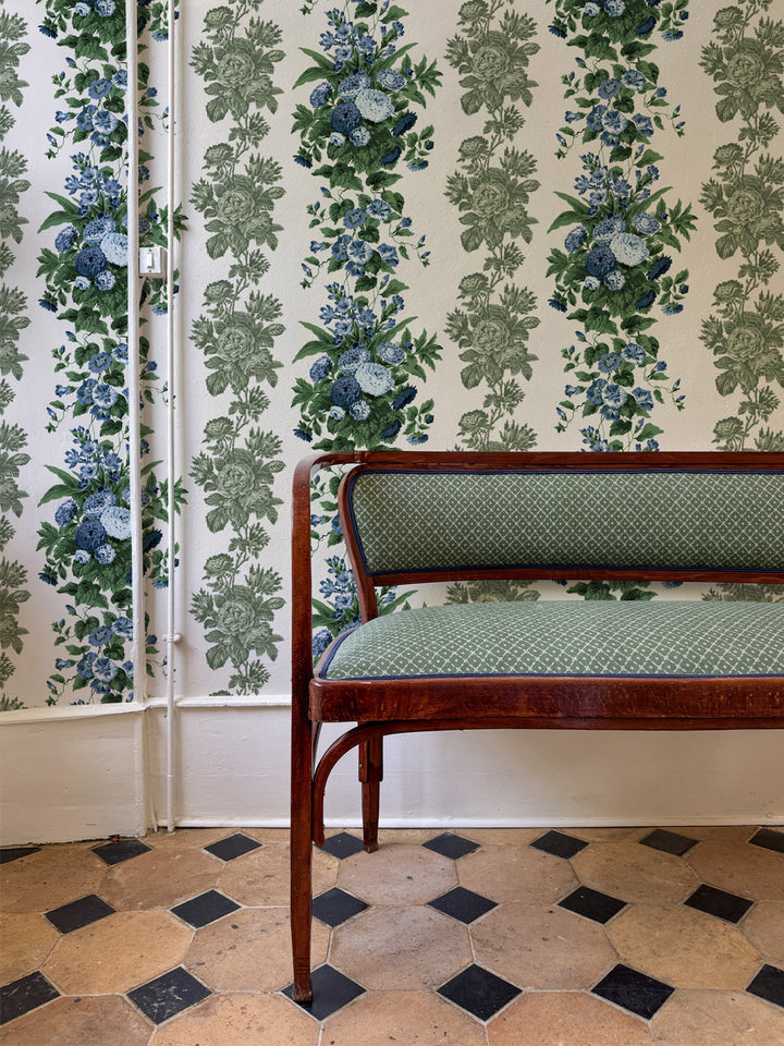 'La Garland' Wallpaper by Clare V. - Blue Olive