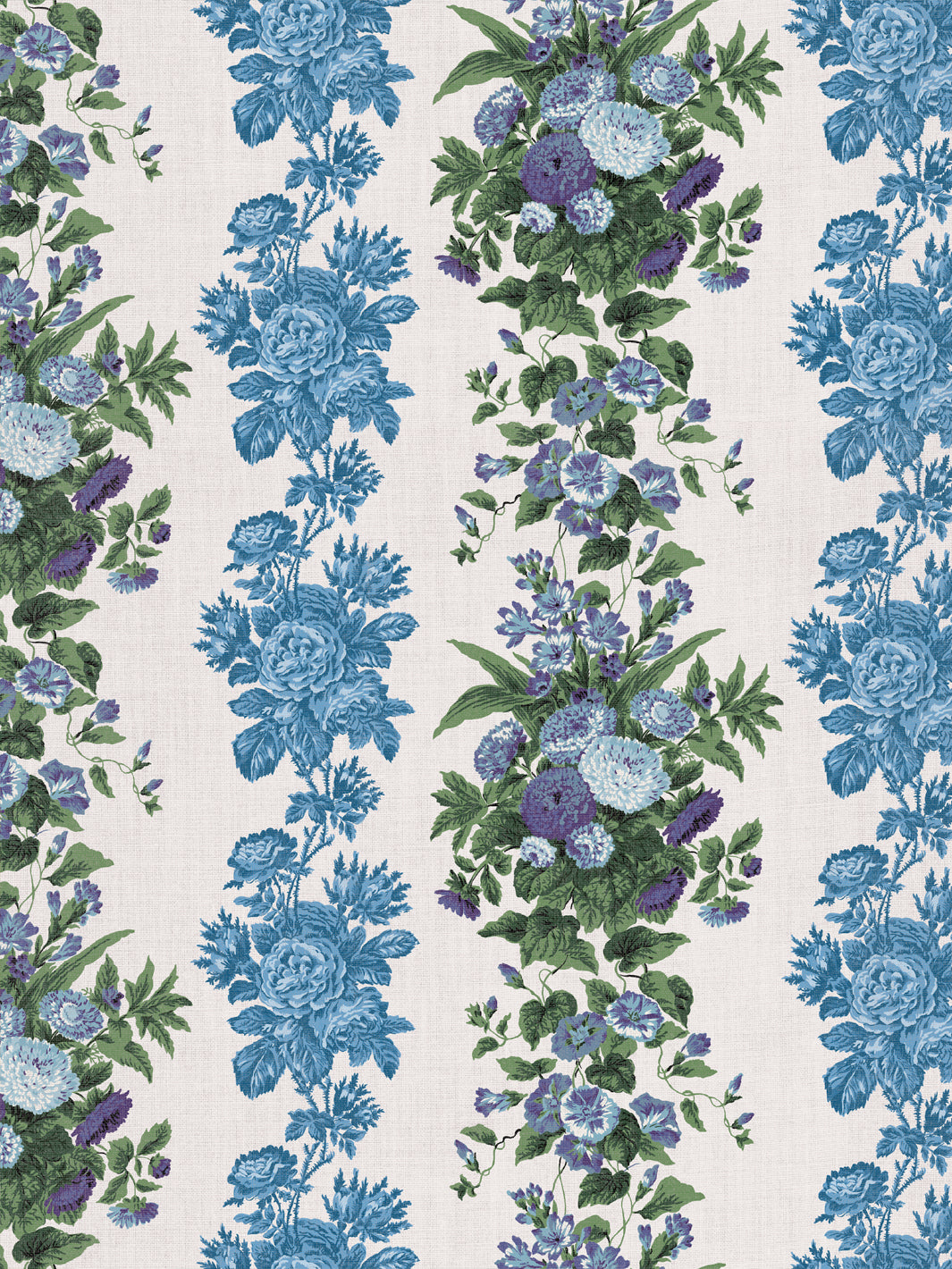 'La Garland' Linen Fabric by Clare V. - Azure Plum