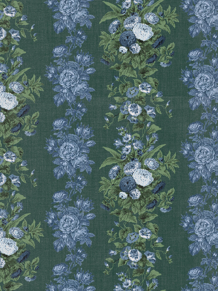 'La Garland' Linen Fabric by Clare V. - Forest Green