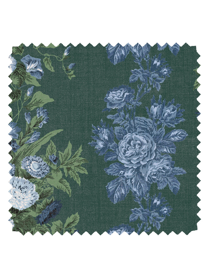 'La Garland' Linen Fabric by Clare V. - Forest Green
