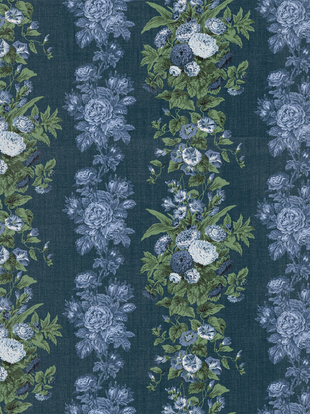 'La Garland' Linen Fabric by Clare V. - Navy Blue