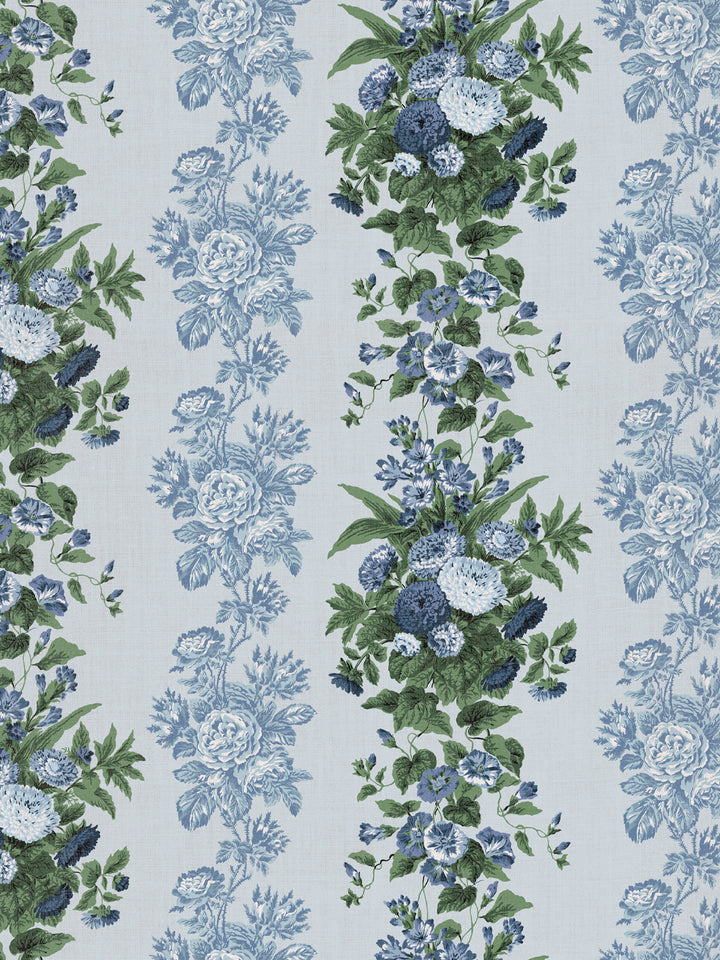 'La Garland' Linen Fabric by Clare V. - Powder Blue