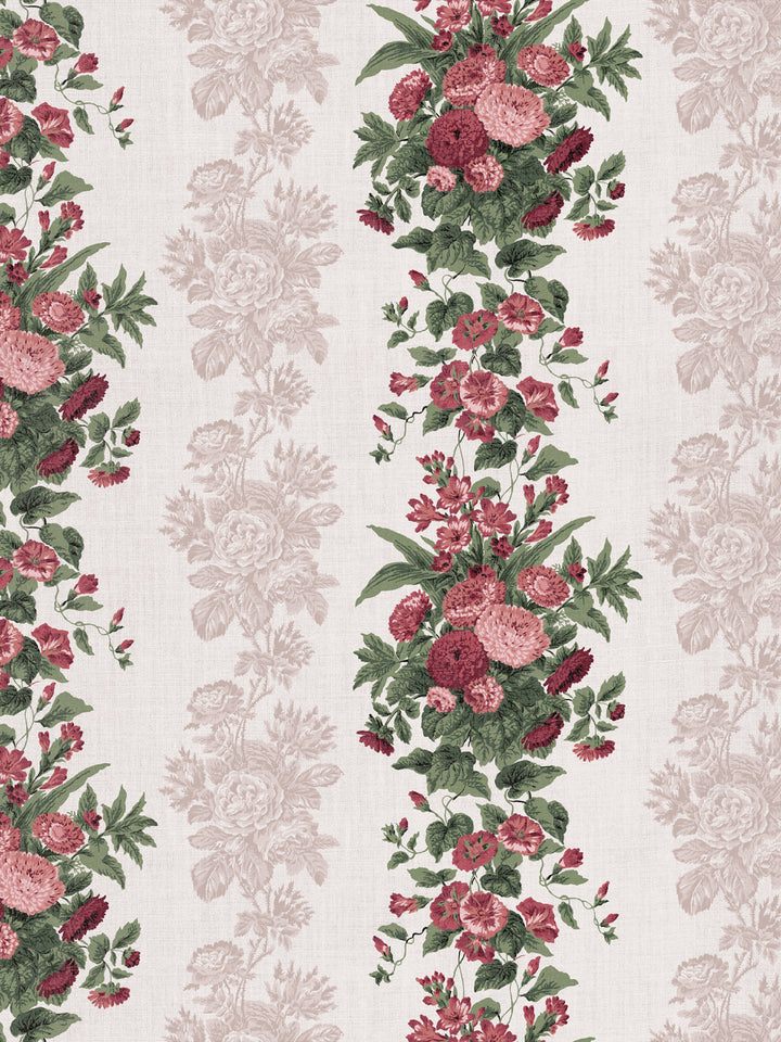 'La Garland' Linen Fabric by Clare V. - Red Petal