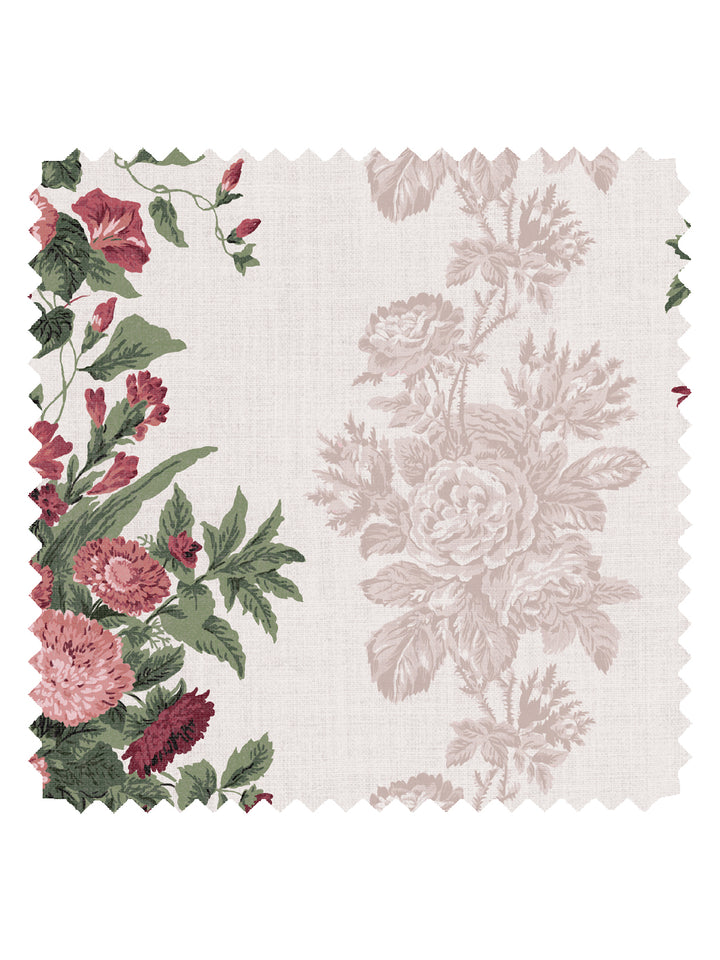 'La Garland' Linen Fabric by Clare V. - Red Petal