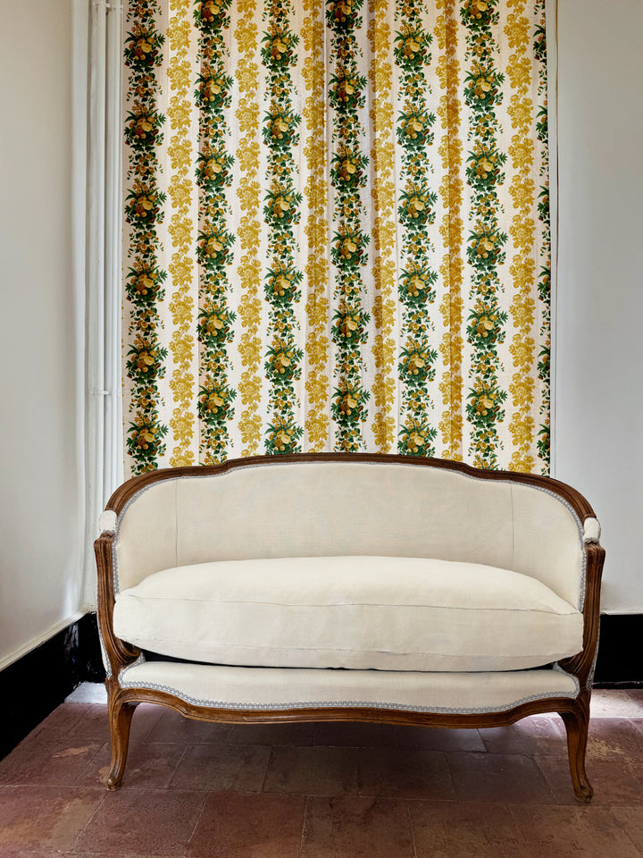 'La Garland' Linen Fabric by Clare V. - Yellow Green