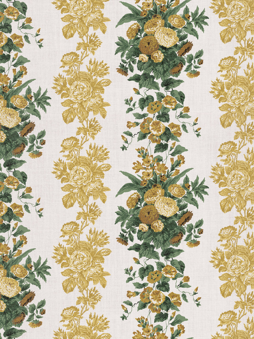 'La Garland' Linen Fabric by Clare V. - Yellow Green