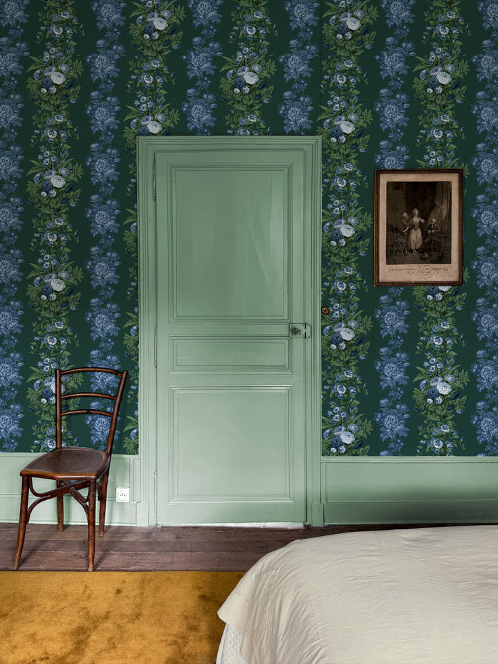 'La Garland' Wallpaper by Clare V. - Forest Green
