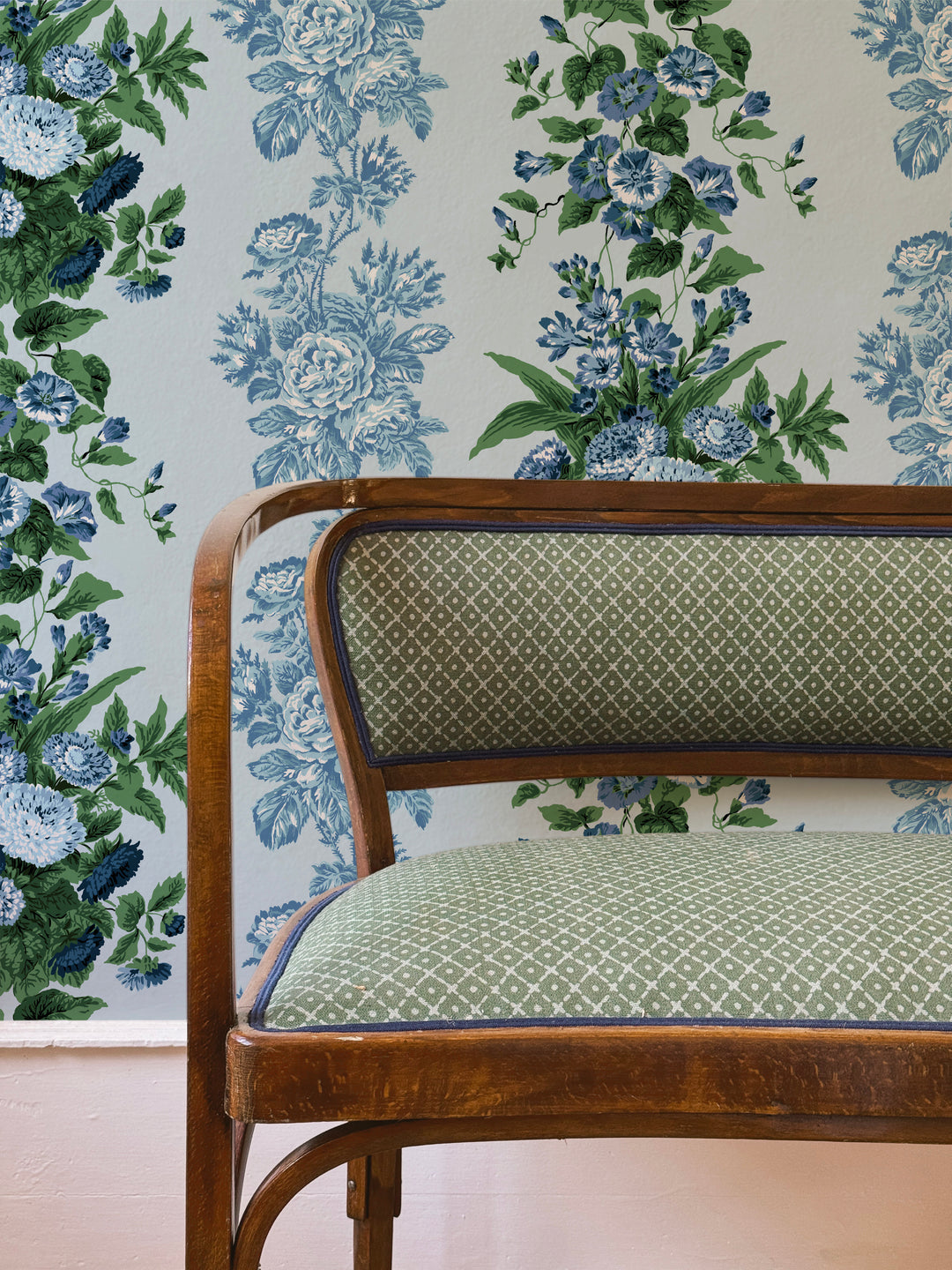 'La Garland' Wallpaper by Clare V. - Powder Blue