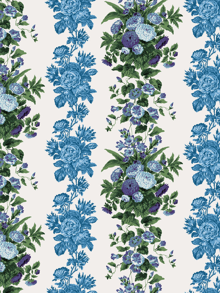 'La Garland' Wallpaper by Clare V. - Azure Plum