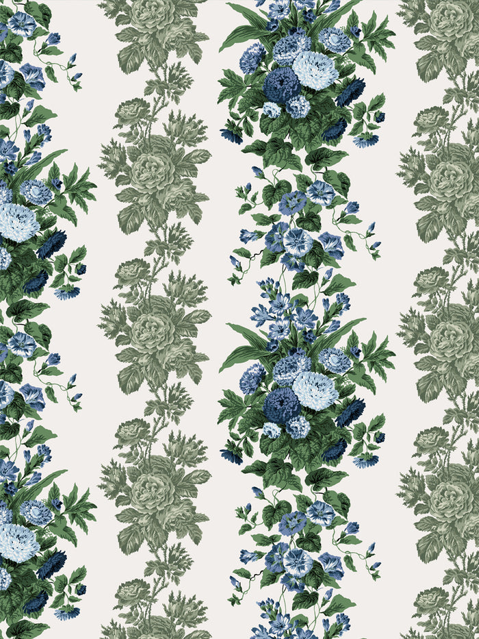 'La Garland' Wallpaper by Clare V. - Blue Olive