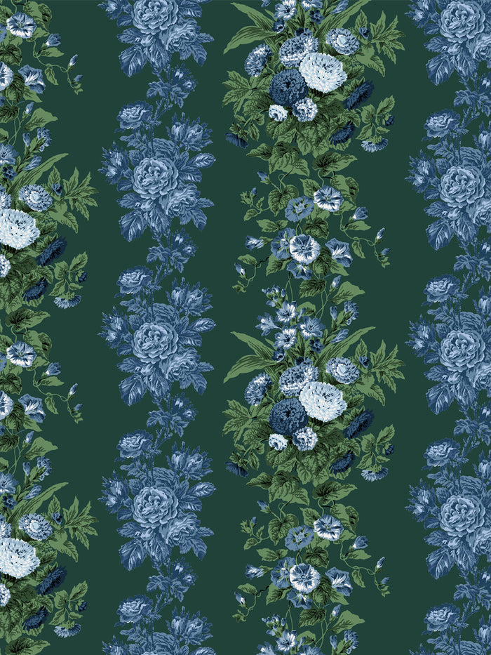 'La Garland' Wallpaper by Clare V. - Forest Green