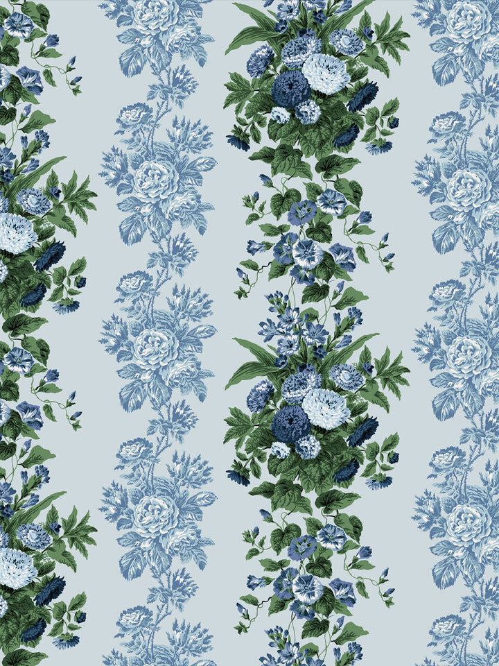'La Garland' Wallpaper by Clare V. - Powder Blue