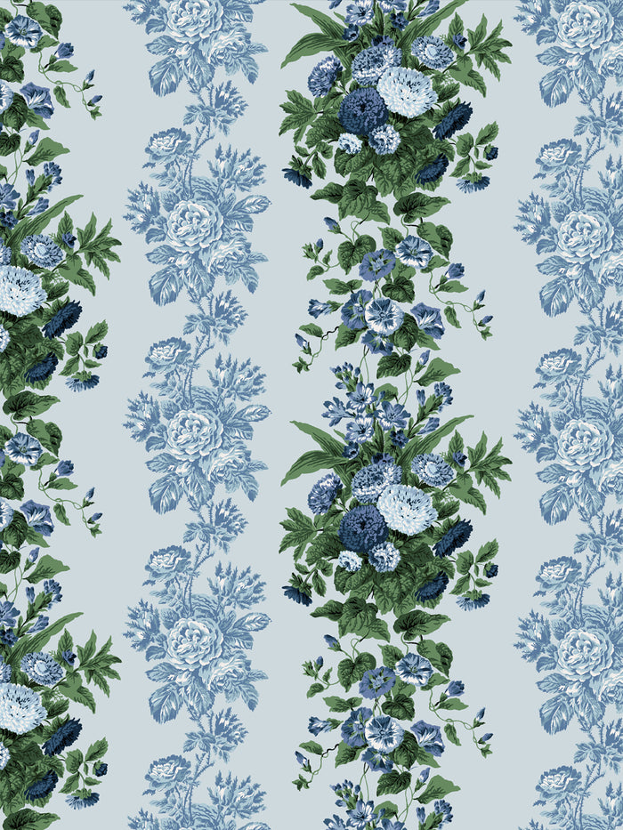 'La Garland' Wallpaper by Clare V. - Powder Blue