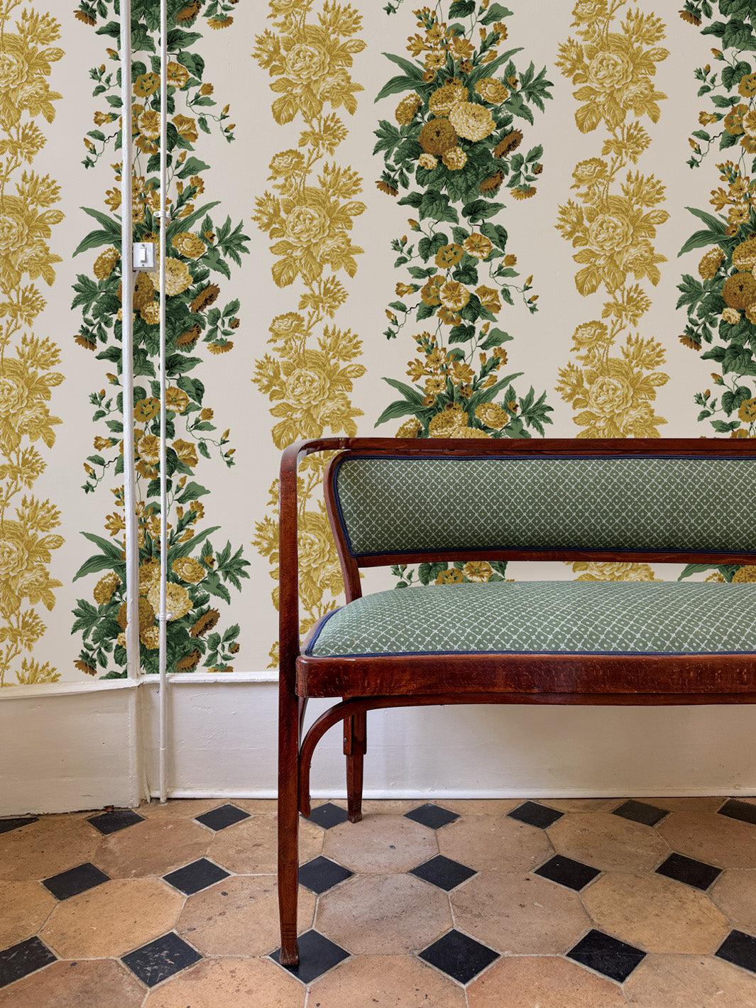'La Garland' Wallpaper by Clare V. - Yellow Green
