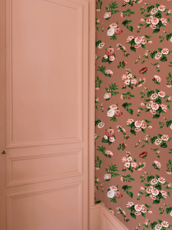 'La Zinnia' Wallpaper by Clare V. - Clay Brick